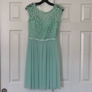 Mint David’s Bridal Bridesmaid Dress